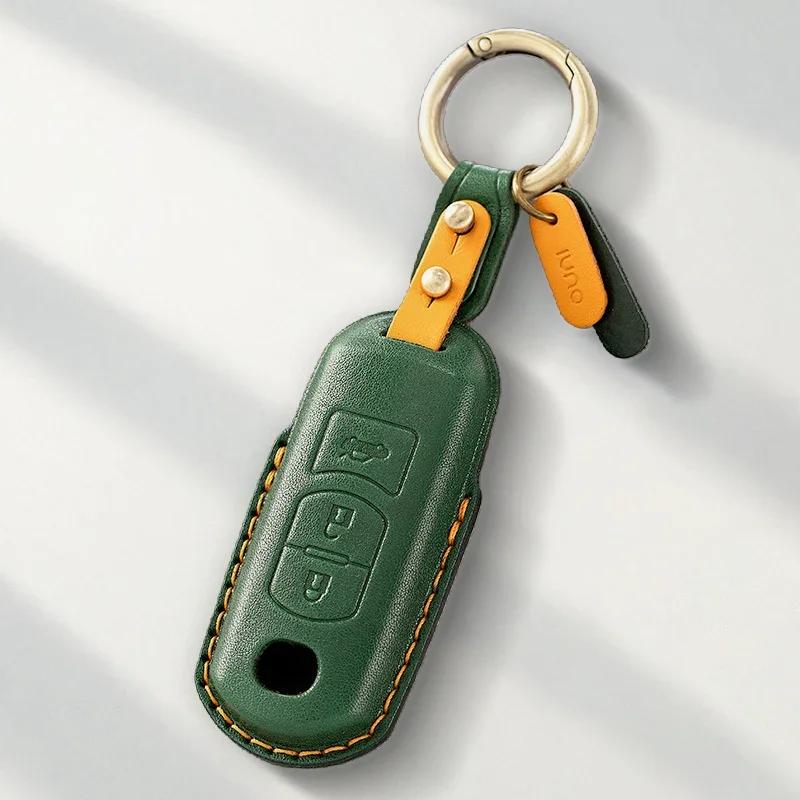 Key Case for Car Genuine Leather Protector For MAZDA 2 3 5 6 CX-3 CX-5 CX-7 CX-9 Atenz Miata MX5 Axela CX4 Key Case Cover Fob