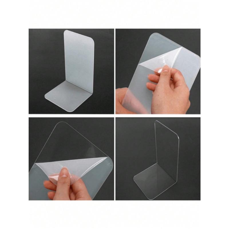 1pc Acrylic Bookend Book Ends for Shelves Clear Decor Book Ends for Desktop Organizer Stand Holder Non Slip Storage Organizer Book Stopper