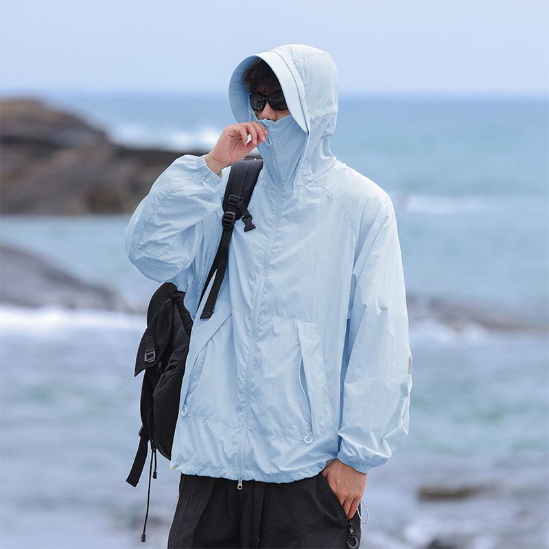 Men's UPF50+ Ice Silk Sun Protection Hoodie: Lightweight & Breathable for Outdoor Fishing