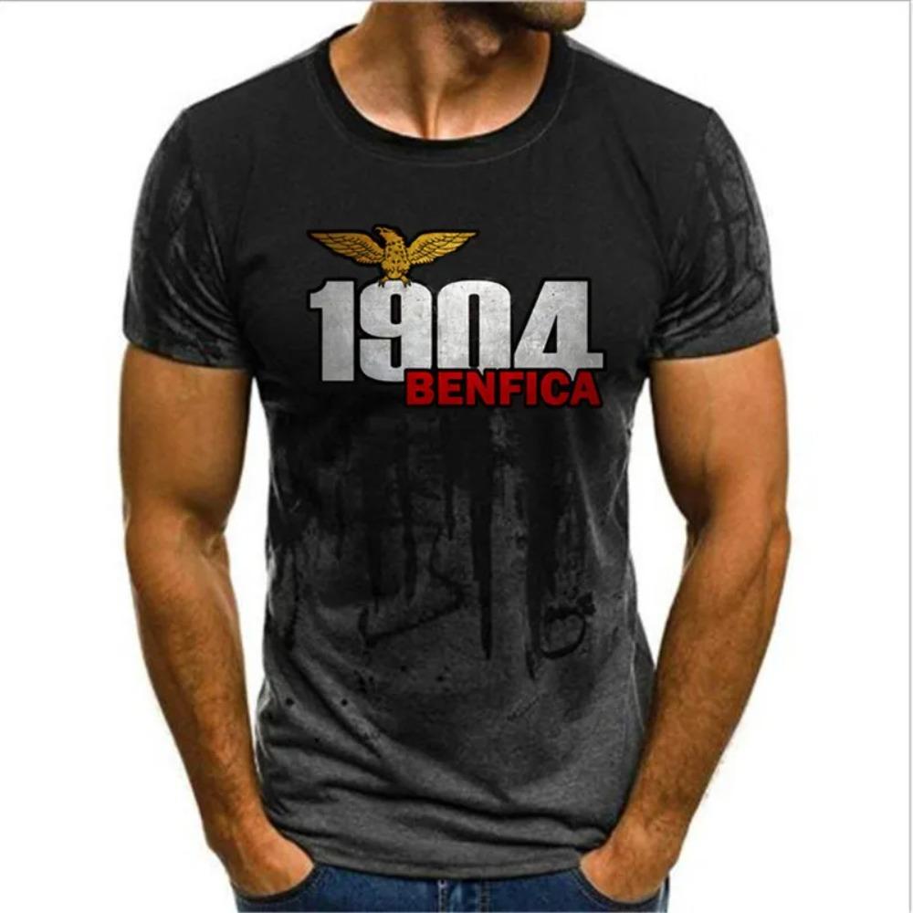

BENFICA Football Club Gradient Men s T-shirt Summer Fashion Sports Quick Drying Extra Large Short sleeved Shirt Loose Casual Top 2XS