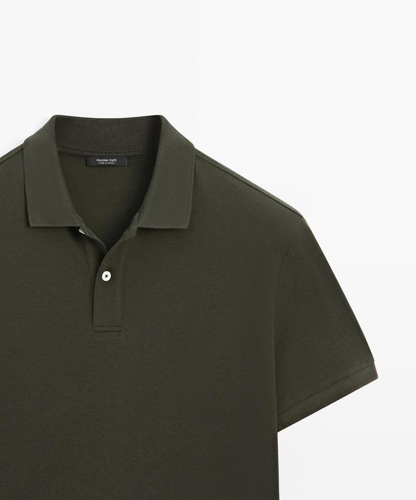 Masimodutti Microtextured Cotton Pique Polo Shirt