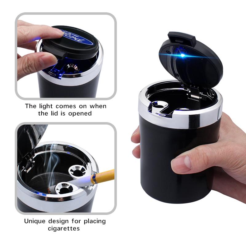 Car Interior Ashtray Portable Garbage Box Storage Barrel For Ford Focus 2 3 Mondeo Kuga Fiesta MK7 Escort Edge C-Max Fiest S-MAX