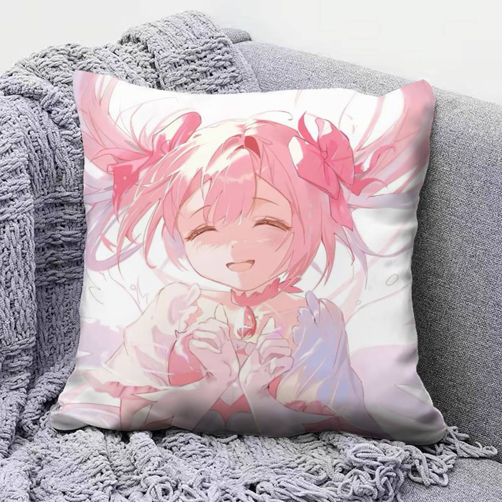 Madoka Kaname Anime Girl Puella Magi Madoka Magica Pillow Covers Home Sofa Cushion Covers and Aecorative Custom