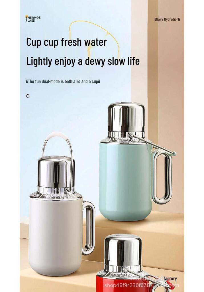 316 Stainless Steel Handle Vacuum Thermos Mug with Large Capacity and Tea Separator