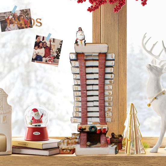 

Рождественский Адвент-календарь Санта-Клауса, обратный отсчет, календарь для дымохода, деревянное украшение стола, праздничный подарок для детей красный