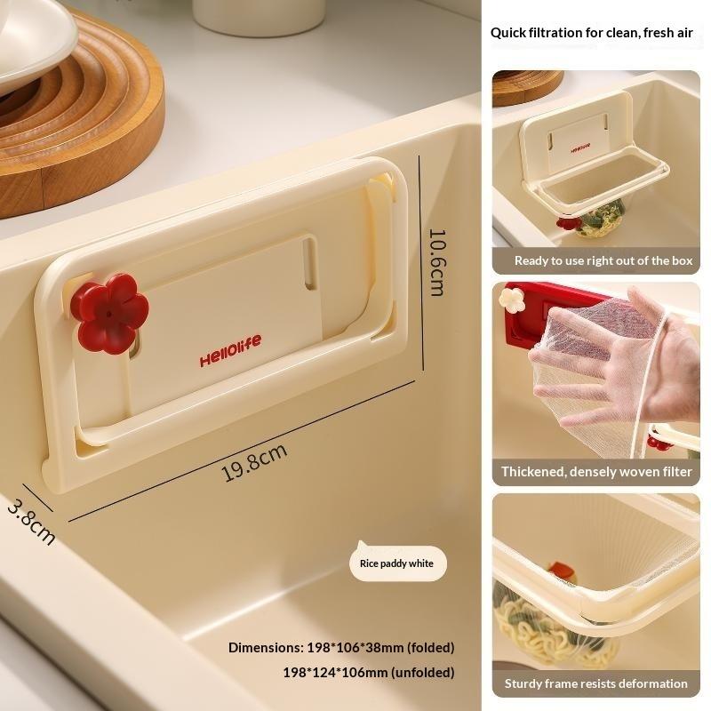 Folding Sink Filtering Net Rack Home Use Kitchen Beside Sink Kitchen Waste Filtering Net Sink Mesh Holder Separating Drain Rack