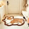 2D Printed Plush Entryway Door Mat Imitation Cashmere Bedside Carpet  for Bathroom Floor