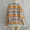 Autumn and Winter New Sweet and Cute Style Flower Jacquard Towel Embroidered Knitted Round Neck Thick Sweater for Women 3579 KTB