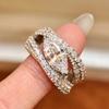 Luxuriöse künstliche Marquise-Schliff Moissanit Ringe 925 Silberbeschichtet für Damen Zertifizierter Diamant Ehering Geschenk Feiner Schmuck