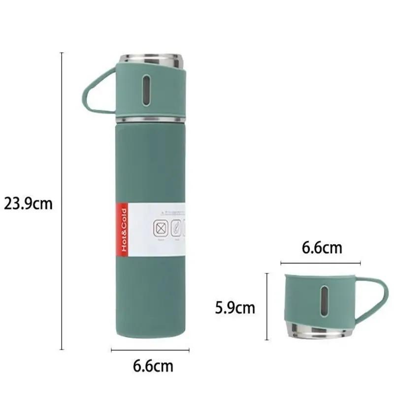 Edelstahl 500ML Vakuum-Thermoskanne Doppelwandige Tasse Geschenkset Büro Geschäftsstil Thermoskanne Thermoskanne Outdoor Heißwasser Isolierung