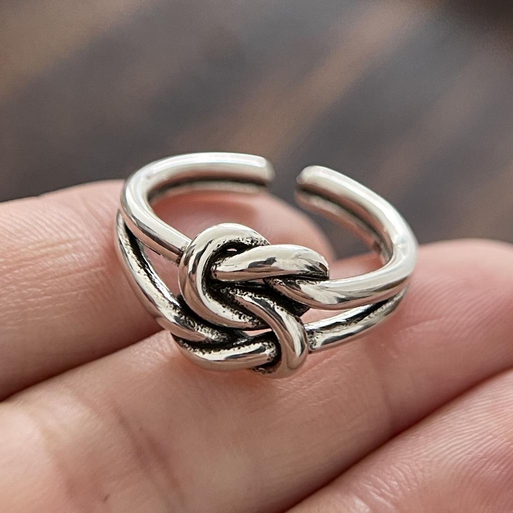 925 Sterling Silver Rings for Women Couple Minimalist Handmade Simple Retro Chain Ring Party Jewelry Gift Prevent Allergy