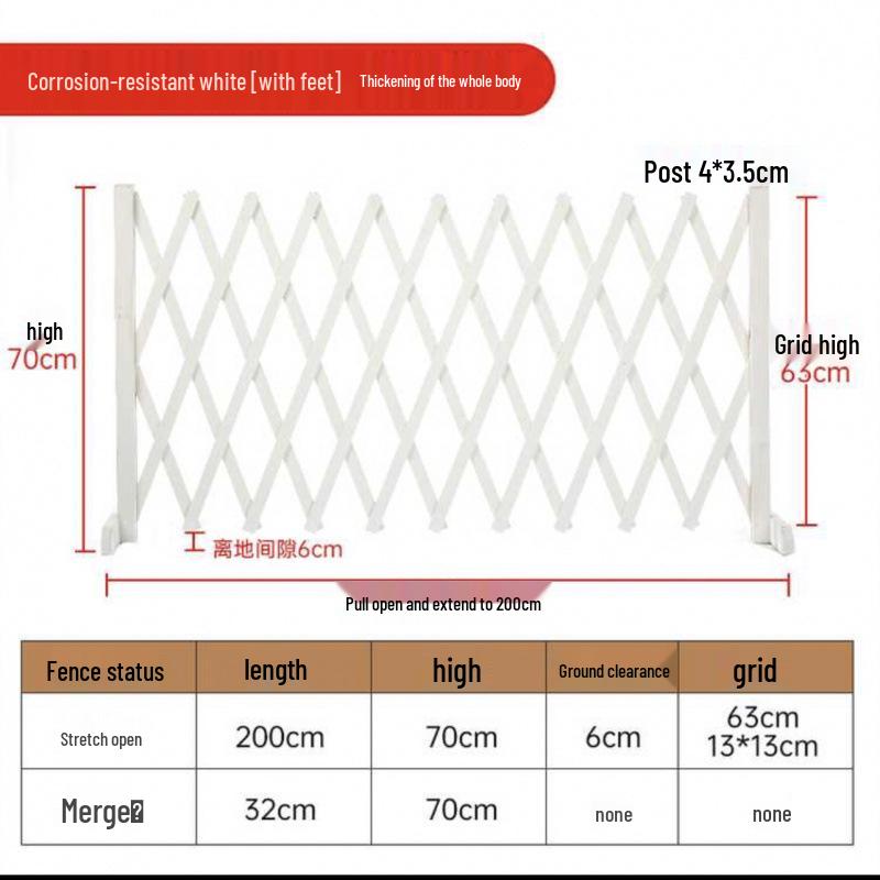 Zewnętrzne antykorozyjne rozsuwane drewniane ogrodzenie do ogrodu, na podwórko, na balkon wewnątrz i jako kojec dla psa.