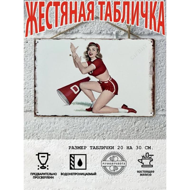 Pin-Up Girl Metal Sign, Retro Wall Art Decor