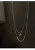 Elegant Korean Double Layer Heart Necklace - Retro Fashion Clavicle Chain for Women