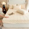 Warm Bedsheet Embossing Flocking Fitted Sheet Skin-friendly Bed Cover Home Soft Mattress Protector Drap De Lit (No Pillowcase)