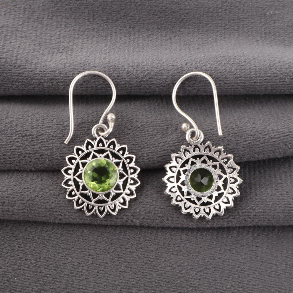 Peridot Gemstone Jewelry, 925 Solid Sterling Silver Jewelry, Beautiful Handmade Peridot Earring, Women Earring For Gift