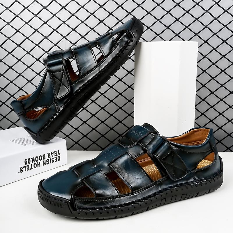 Letní pánské sandály Ručně vyráběné kožené Turistické Outdoorové Plážové boty Módní a ležérní sandály Pánské letní boty Sandály