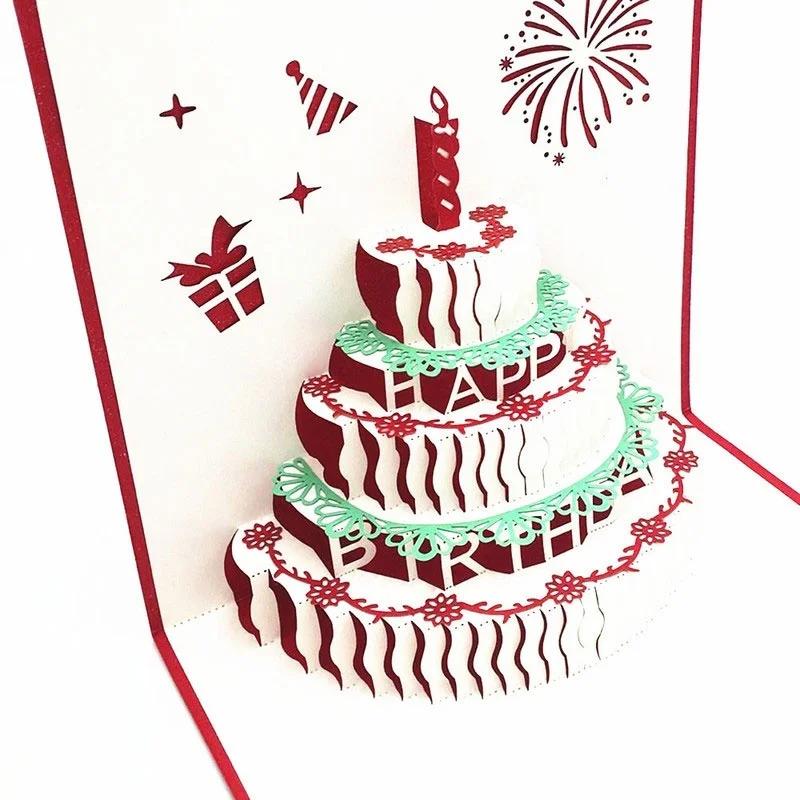 New Christmas Birthday Valentine Greeting Card Paper Art Multi Patterns 3D Greeting Cards Birthday Valentine Christmas Card Gift