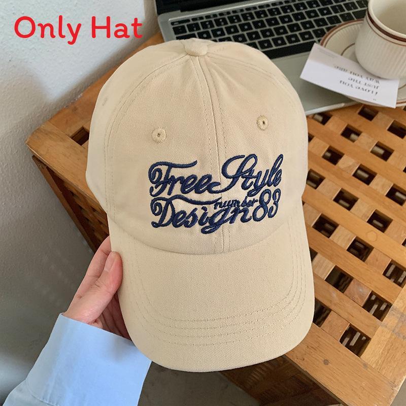 Vintage Embroidered Letter Baseball Cap For Women Spring Summer Sun Protection
