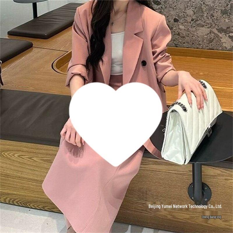 2025 Early Autumn Loose & Slimming Jacket and Midi Skirt Two-Piece Set