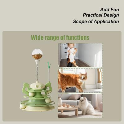 Cat Toy Ball Track 3-Level Tower Track With Teaser Exercise Toys For Kitchen Apartment Relaxation Zone Entryway Home Living Room