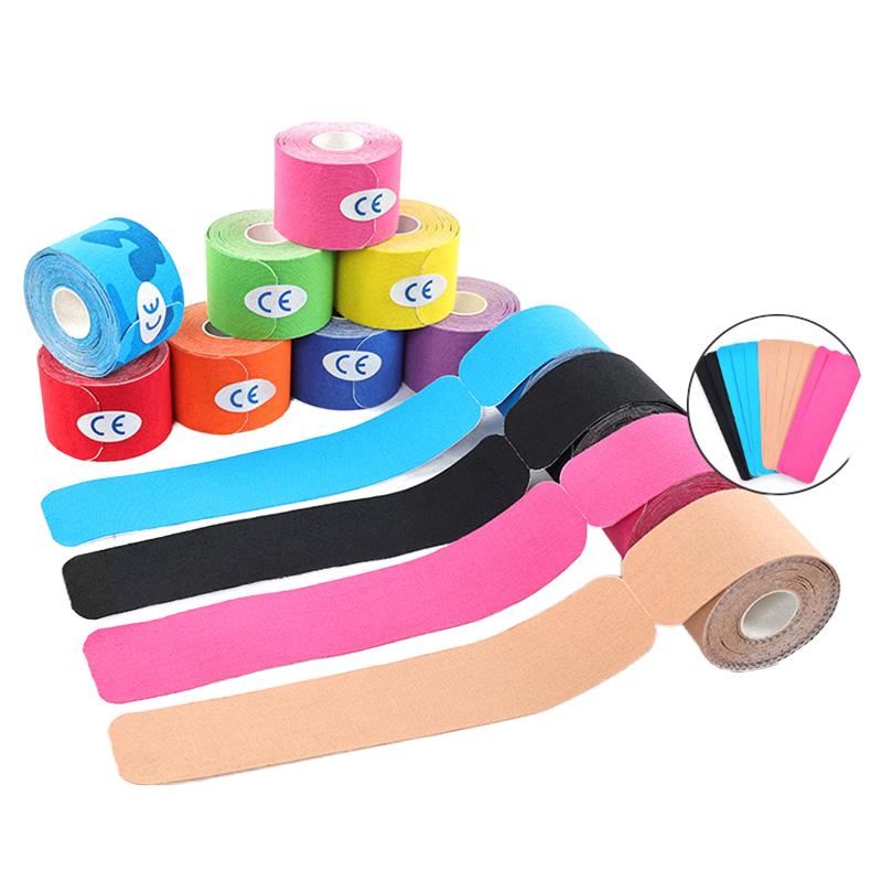 5cm X 5m Waterproof Breathable Cotton Elastic Flexible Kinesiology Tape Hold Melt Adhesive Muscle Pain Relief Knee Taping Unisex