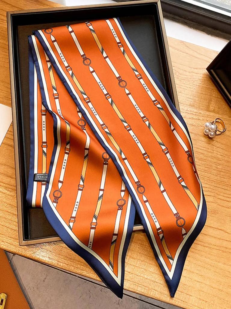 Belt Print Silk Scarf Fashionable Neckerchief Ideal For Going Out & Dressing Up Your Look Bandana,Hair Band,Head Band
