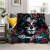 1PC Custom Name Day Dead Art outdooor Flannel blankets Throw Blanket All-Season Throw Gift Bedspread for Couch, Bed, Camping Holiday Birthday gift