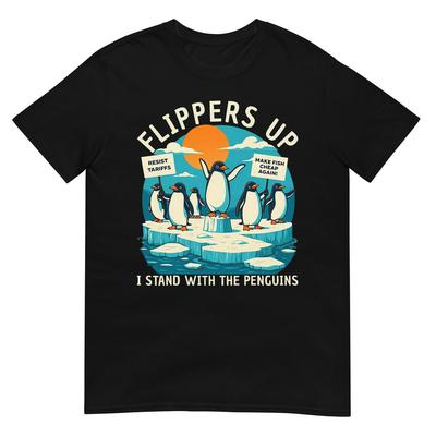 Lustiges Resist Pinguine Protestieren Gegen Zölle T-Shirt