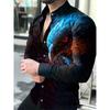 Fashionable Men's Top Shirt Button Lapel Lion Tiger Eagle Animal HD Pattern Soft and Comfortable Material Style