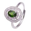 S925 Sterling Silver Colored Treasure Ring Women'S Natural Topaz Sapphire Olivite Diopside Garnet