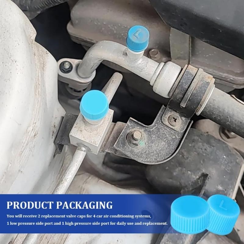 Replacement Valves Caps for Car Air Conditioning Leakproof R134a AC System Charging Port Caps Dust Cover Auto Accessory