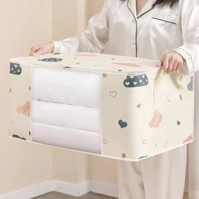 Large Capacity Clothes Storage Bag Organizer Reinforced Handle Suitable For Blankets Bedding Foldable With Sturdy Zipper