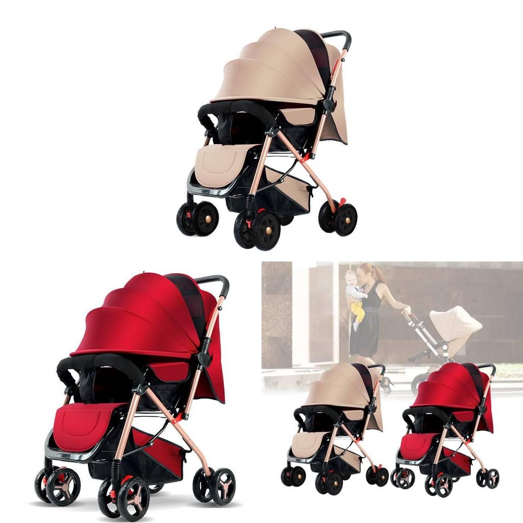 Stroller Ultra Kids Lightweight Foldable Convertible Seat One Button Rotation