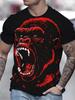 Fashion Gorilla Bold Graphic T Shirt 3D Wild Animal Print Men T-shirt Summer Casual Short Sleeve Tops Trend Cool Streetwear