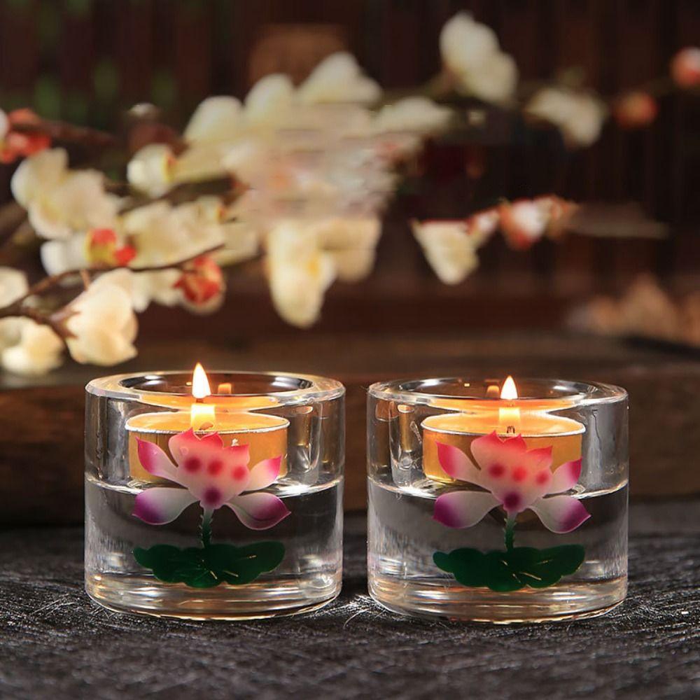 

Exquisite Lotus Candle Holder Windproof Butter Lamp Holder Home Decor Lotus