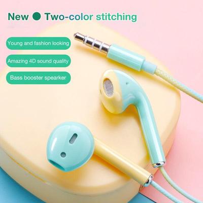 Auricolari Cablati Macaron 3.5MM In-Ear HIFI Super Bass Suono Cuffie Musicali Con Microfono HD Cuffia U24 Per iPhone Xiaomi Realme Samsung Oppo