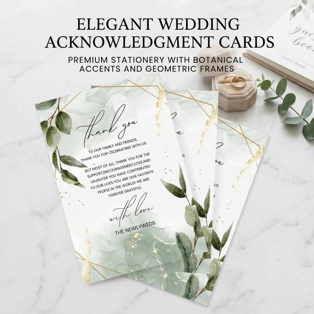 Floral Wedding Table Cards 10x15cm Writable Thank You Cards 50Pcs Pack