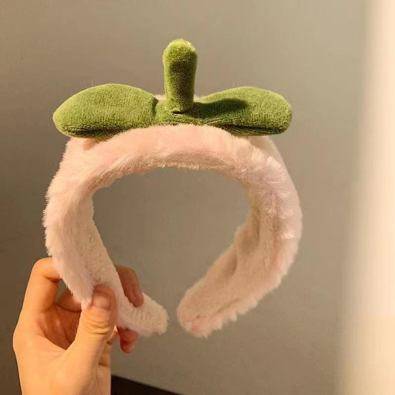 2pcs/set Strawberry Face Wash Hair Bands Hair Bands for Girls Basic Utility Makeup Applying Mask Headband Hair Ties