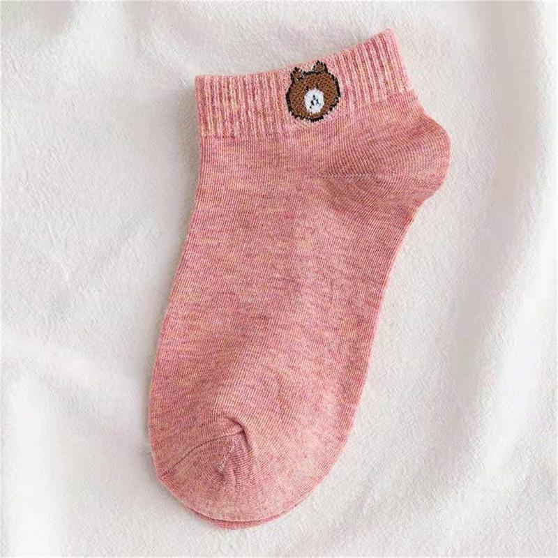 5/10 Pairs Winter Women Socks Bear Breathable Keep Warm Floor Anti-Skid Socks