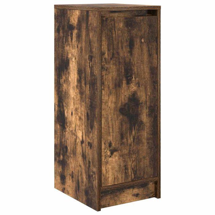 Smoked Oak Shoe Cabinet 29.5x34x76 Cm Engineered Wood