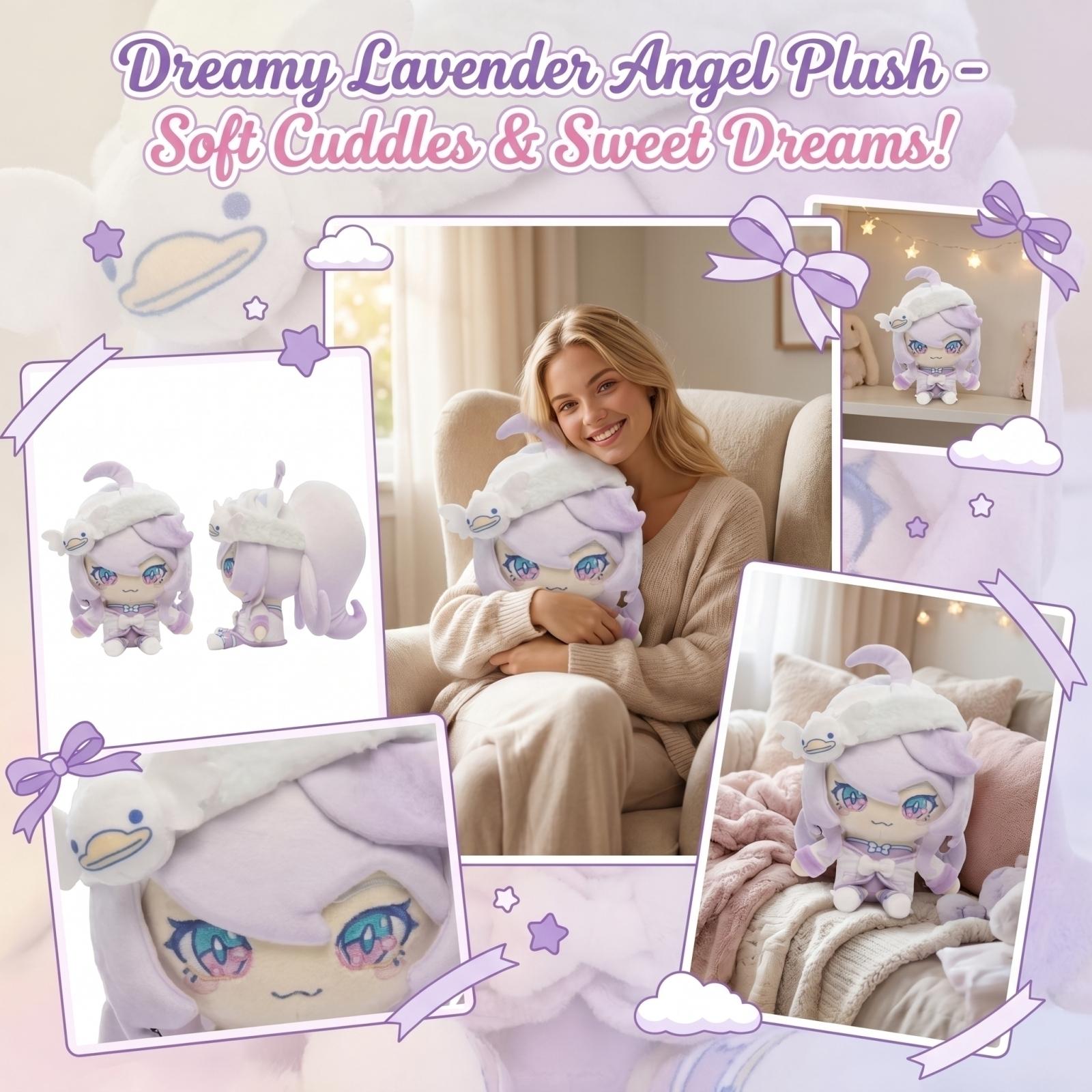 

Anime- Purple Hair Girl Plush Toy With Accessory, Cute Kawaii Character Stuffed Doll, Soft Collectible For Fans & Kids One Size