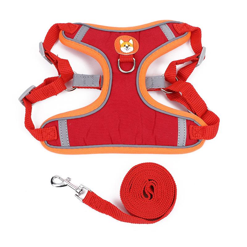 

Pet products, vest-type pet leash, cat dog chest strap, breathable reflective walking dog chain XL красный