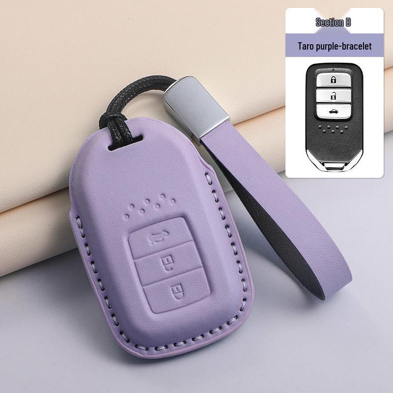 Fits 24 Honda Models: Key Case for CRV, Binhzhi, XRV, XR-V, HR-V, Haoying, Civic, UR-V, Accord, and Lingpai - Textured Purple