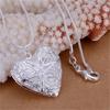 Hot 925 Sterling Silver Photo Frame Pendant Necklace Snake Chain Woman Charm Statement Fashion Jewelry Wedding PartyGood Product