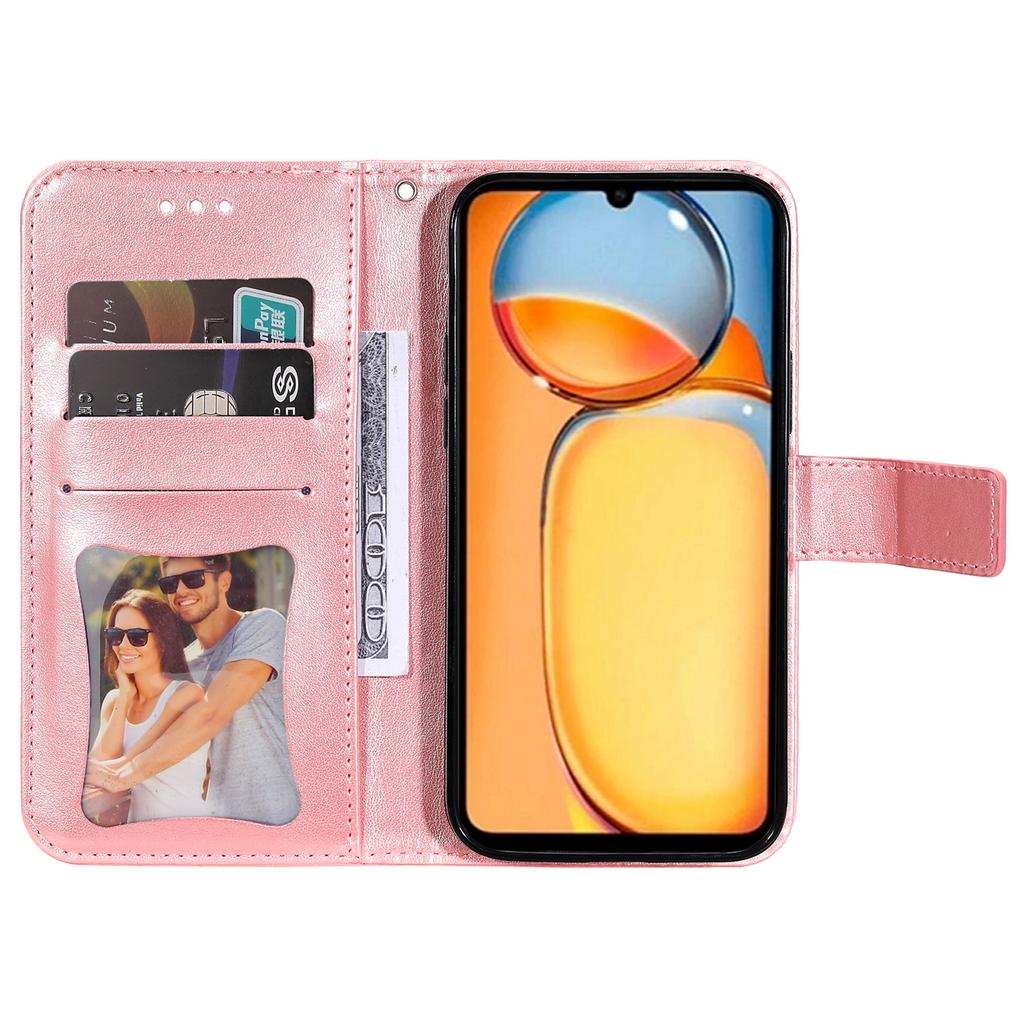 For Xiaomi Redmi 13C 4G/5G/13R 5G/Poco M6 5G/Poco C65 4G Case Floral Pattern PU Leather Wallet Stand Phone Cover