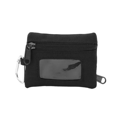 Small Men Coin Bag Multifunctional Zippered Nylon Wallet Transportation Card ID Card HolderBlack