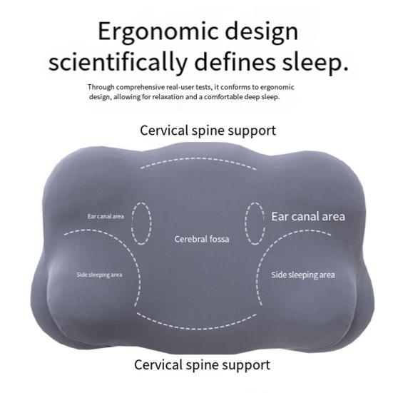 Ergonomický spací polštář z paměťové pěny Cloud Contour Polštář s dvojí výškou pro podporu krku s tunelem na ruce pro spáče na boku, zádech a břiše