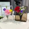 Transparent Frame Flower Vase Decorative Picture Frame Modern Art Vase Photo Frame Hydroponic Flower Vase Bookshelf Display