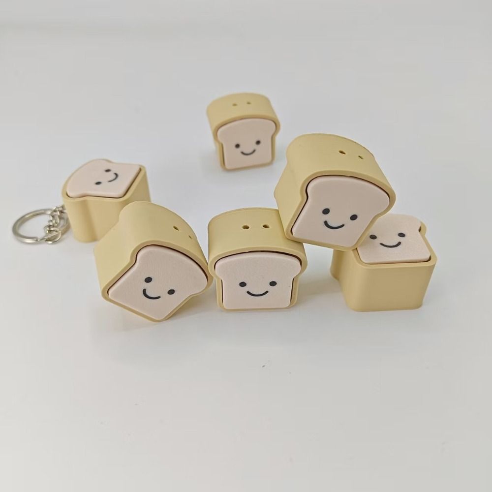 Finger Press Toast Keyboard Clicker Sensory Toy Finger Clicker Toy Bread Fidget Keychain ADHD ASMR
